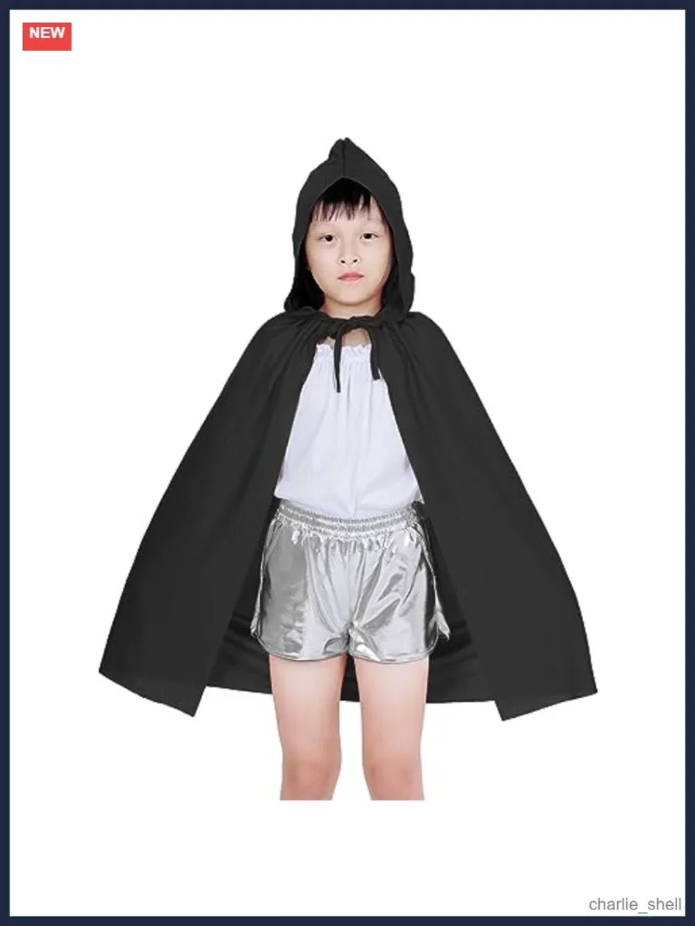 Kids Hooded Cloak Cape Polyester Halloween Costume Boys Girls